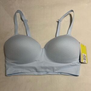 Womens Large All In Motion Medium Support Sky Blue Sports Bra NWT